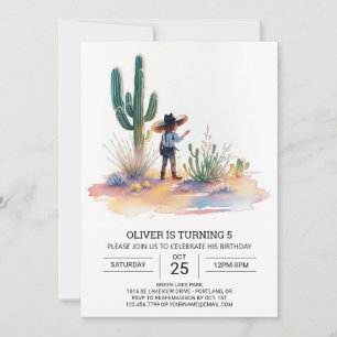 Custom Cute Cowboy Birthday Invitation