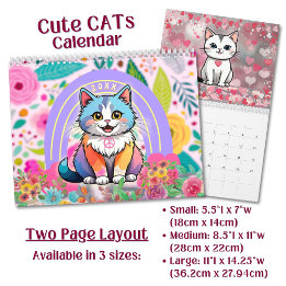 Custom Cute Cozy Cartoon Cats Calendar