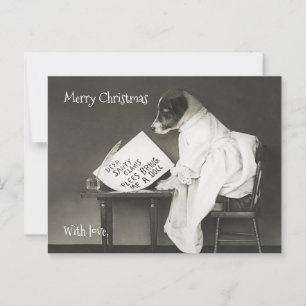 Custom Cute Dog Modern Christmas Holiday Postcard