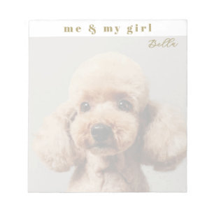 Custom Cute Dog Pet Lover Saying Photo Name Simple Notepad