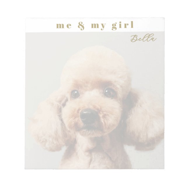 Custom Cute Dog Pet Lover Saying Photo Name Simple Notepad (Front)