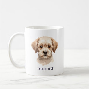 Custom Cute Dog Portrait Photo With Text Coffee Mug