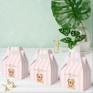 Custom Cute Dog with Pink Heart Thank you Favor Box