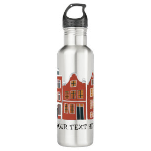 CUSTOM Cute Dutch Houses Amsterdam Holland 710 Ml Water Bottle