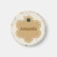 Custom cute earthy brown border in floral shape