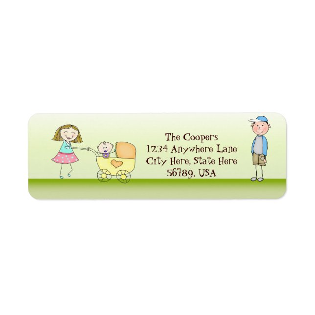 Custom Cute Family Return Address Labels (Front)