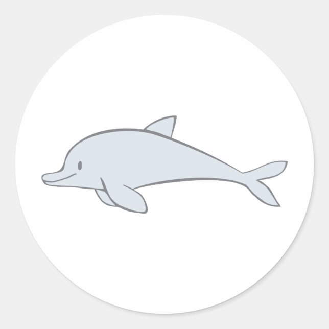 Custom Cute Flipper Dolphin Classic Round Sticker (Front)