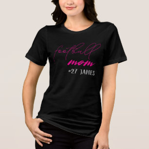 Custom Cute Football Mom Tri-Blend Shirt