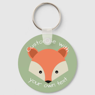 Custom Cute Fox Face Keychain