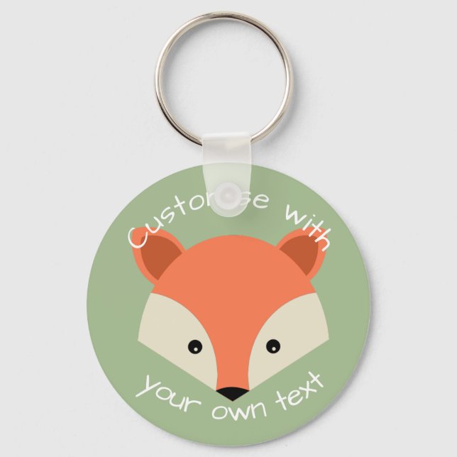 Custom Cute Fox Face Keychain (Front)