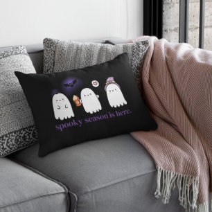 Custom Cute Friendly Ghosts Spooky Season Lumbar Pillow