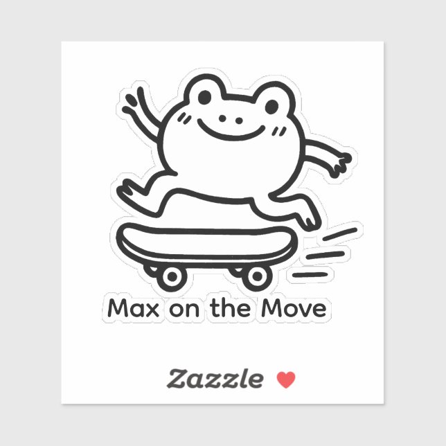 Custom Cute Frog Skateboard Sticker – Personalized (Sheet)