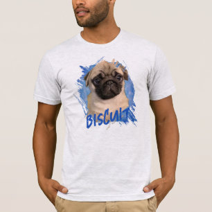 Custom Cute Fun Pug Puppy Dog Photo and Name T-Shirt