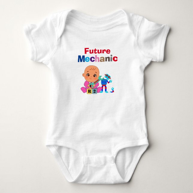 Custom Cute Funny Baby Future Chemist Genius Bodysuit (Front)