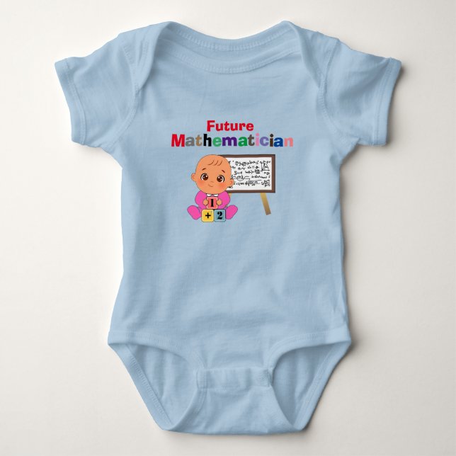 Custom Cute Funny Baby Future Maths Teacher Bodysuit (Front)
