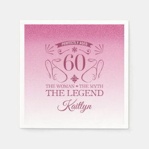 Custom Cute Happy 60th Birthday Napkin
