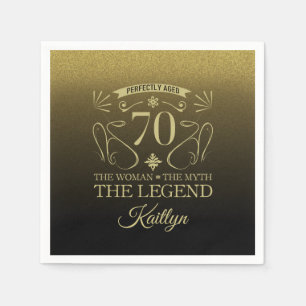 Custom Cute Happy 70th Birthday Napkin
