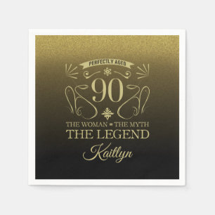 Custom Cute Happy 90th Birthday Napkin