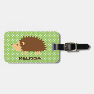 Custom cute hedgehog travel luggage tag for kids