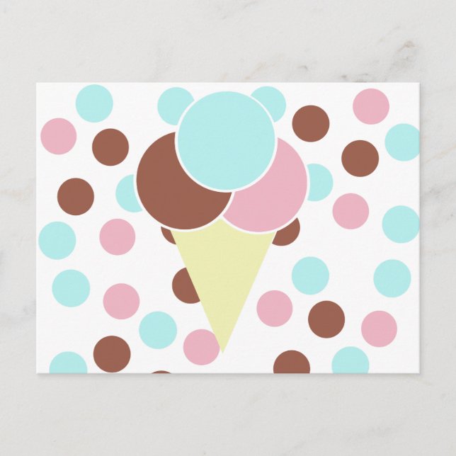 Custom Cute Ice Cream Cone Postcard (Front)