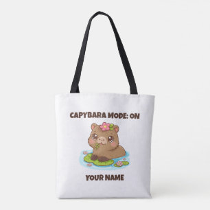 Custom Cute Kawaii Capybara Mode Tote Bag
