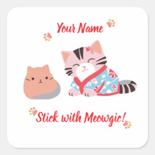 Custom Cute Kawaii Cat Sticker   Stick with Meowgi