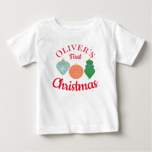 Custom Cute Kawaii Ornament Baby First Christmas T-Shirt