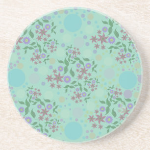 Custom Cute Kidcore Confetti Floral & Vine Pattern Coaster