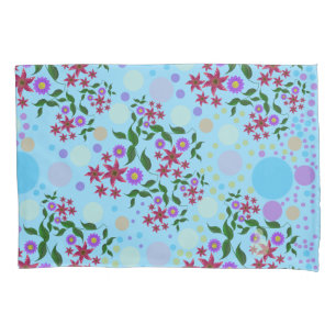 Custom Cute Kidcore Confetti Floral & Vine Pattern Pillowcase