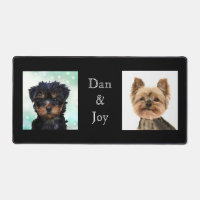 Custom Cute Little Dog Photos on Black Desk Mat