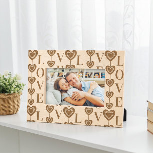 Custom Cute "LOVE" and Hearts Strings Pattern Etched Frames