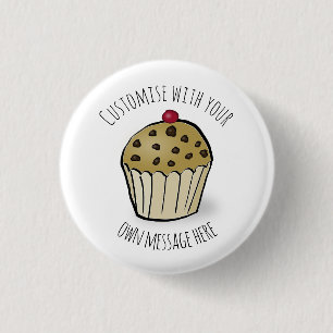 Custom Cute Mini Muffin 1 Inch Round Button