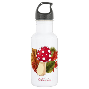 Custom Cute Mushroom Autumn Fall Leaves 532 Ml Water Bottle