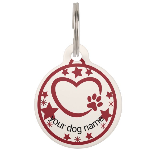 Custom Cute Name Dog Lover Keepsake Pet Tag (Front)