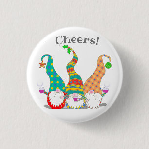 Custom Cute Nordic Gnomes Celebrating Tote Bag 1 Inch Round Button