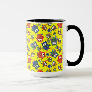 Custom Cute Owls Coffee Mug, Red, Blue, Green Mug