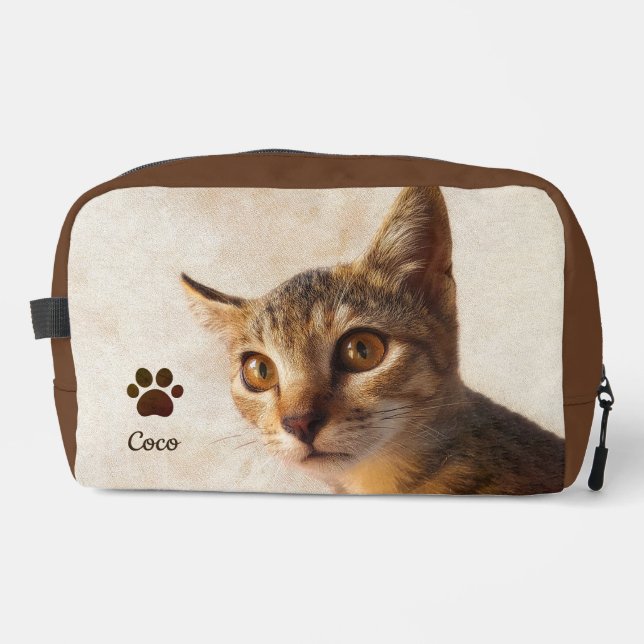 Custom Cute Pet Kitten Cat Dog Photo Template Dopp Kit (Front)