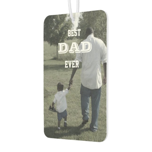 Custom Cute Photo Best Dad Ever  Air Freshener (Left)
