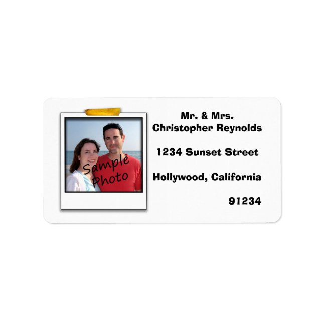 Custom Cute Photo Return Address Label (Front)