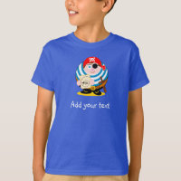 Custom, cute pirate with Caribbean treasure map: