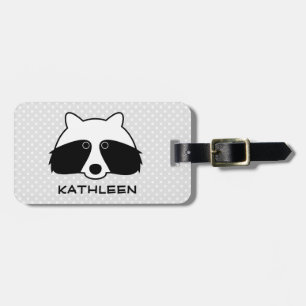 Custom cute raccoon travel luggage tag for kids