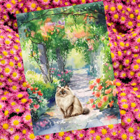 Custom Cute Ragdoll Cat Summer Garden Birthday