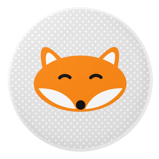 Custom cute red fox nursery door and drawer knobs (Front)
