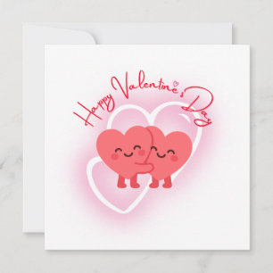 Custom Cute Red Valentine Heart Design Card