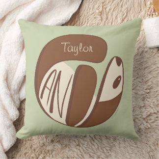 Custom Cute Rolling Big Panda Bear Nursery Throw Pillow