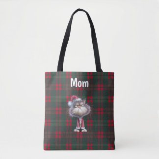 Custom cute santa cat Christmas Tote Bag
