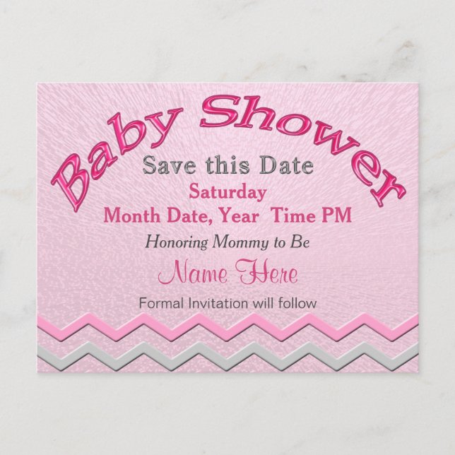 Custom Cute Save the Date for Baby Shower Cards (Front)