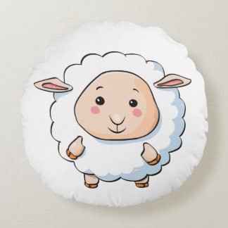 custom cute sheep round pillow