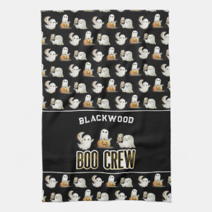 Custom Cute Spooky Ghosts Kitchen Towel