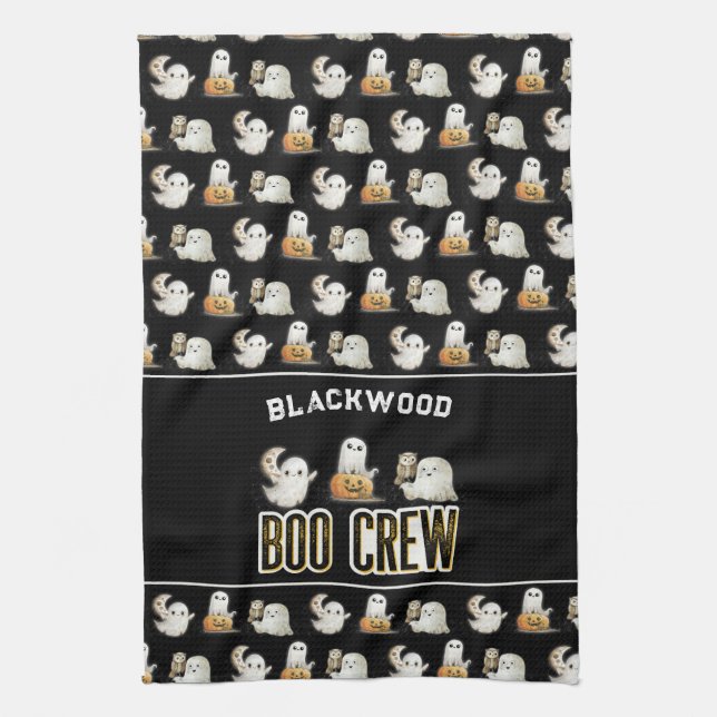 Custom Cute Spooky Ghosts Kitchen Towel (Vertical)